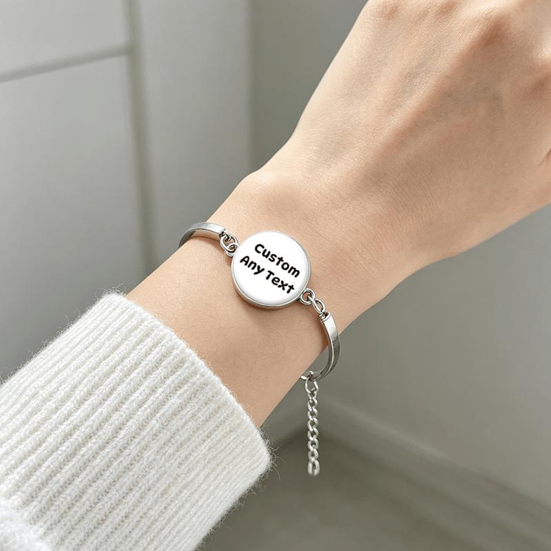 Adjustable Round Time Inlay Classic Bracelet, Customizable